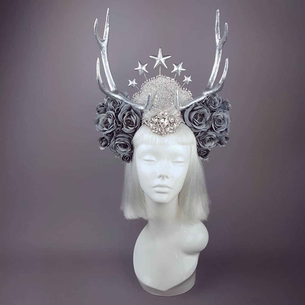 white antler headband