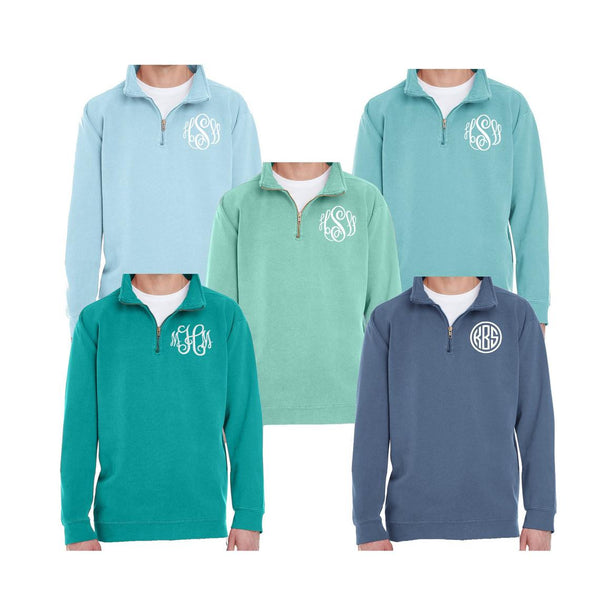 monogram quarter zip