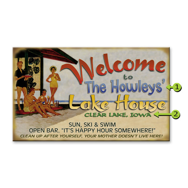 Personalized Welcome Sign Lake House Sign ENSA1001131 Lakeside Retreat Sign