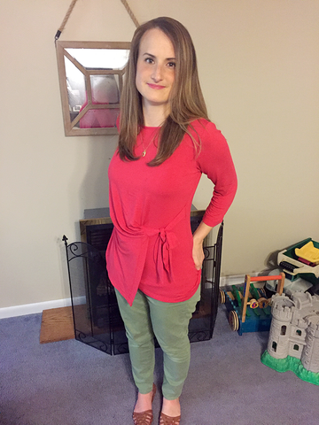 Lydia is looking fab in her faux tunic top.