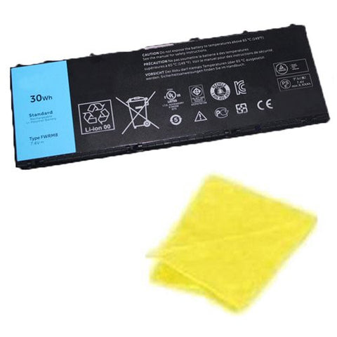Amsahr® Replacement Battery for Dell Latitude 10, FWRM8, 1VH6G, 1XP35, 312-1412, C1H8N, KY1TV, PPNPH (4 Cell, 30WH) - Includes Cleaning Cloth