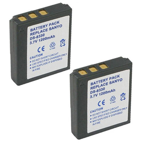 ValuePack (2 Count): Extended Performance Replacement Battery for Specific Digital Camera and Camcorder Models / Compatible with Sanyo DS-8330, DS8330, VPC-E1000, VPC-W800