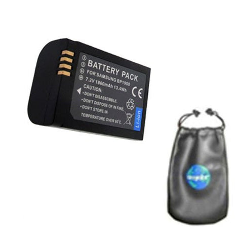 Digital Replacement Battery for Specific Digital Camera and Camcorder Models / Compatible with Samsung BP1900 ,Samsung ED-BP1900 ,Samsung ED-BP1900/US, NX1 Camera - Includes Leatherette Camera / Lens Accessories Pouch