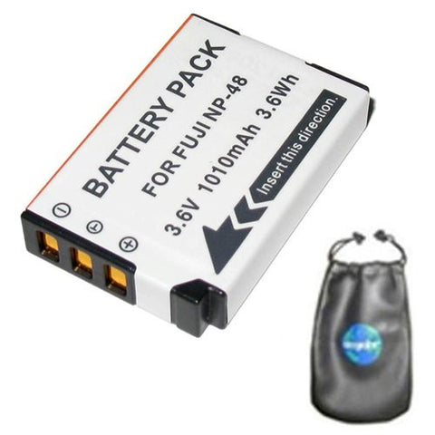 Digital Replacement Battery for Specific Digital Camera and Camcorder Models / Compatible with Fujifilm NP-48, NP48, XQ1 - Includes Leatherette Camera / Lens Accessories Pouch