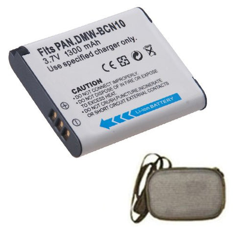 Extended Life Replacement Battery for Specific Digital Camera and Camcorder Models / Compatible with Panasonic DMW-BCN10, DMW-BCN10E, Lumix DMC-LF1 - Includes Hard Case Camera Bag