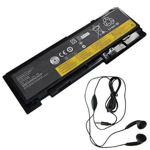 Amsahr® Extended Life Replacement Battery for IBM / Lenovo T420s, 0A36287, 42T4844, 42T4845 (6 Cell, 44WH) - Includes Stereo Earphone