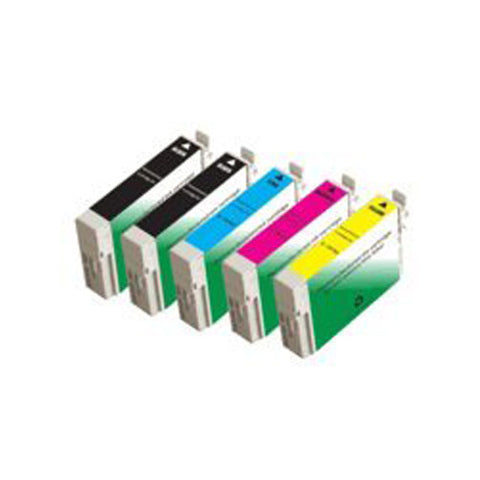 Amsahr Epson T126120, NX430, 435 Remanufactured Replacement Ink Cartridges - Includes Set of 5: 2 BLACK and 3 Color Ink Cartridges