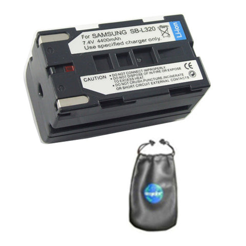 Amsahr Digital Replacement Camera and Camcorder Battery for Samsung SB-L320, SBL320, SC-W80, SC-L810, SC-L860, SC-L870, SC-L901 - Includes Leatherette Camera / Lens Accessories Pouch