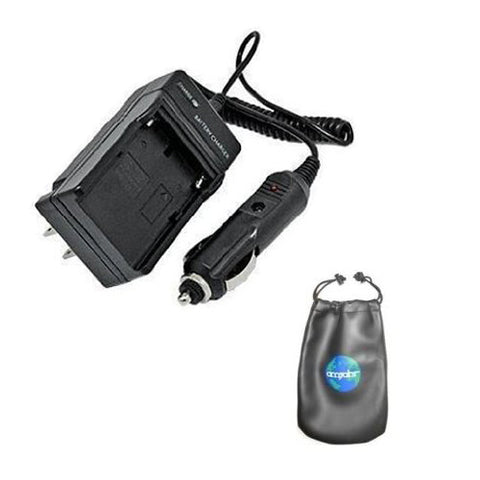 Amsahr Digital Replacement Camera and Camcorder Mini Battery Travel Charger for Canon BP-110, BP110, Vixia: HF R20, HF R21, HF R200 with Intelligent-Charge Technology - Includes Lens Accessories Pouch