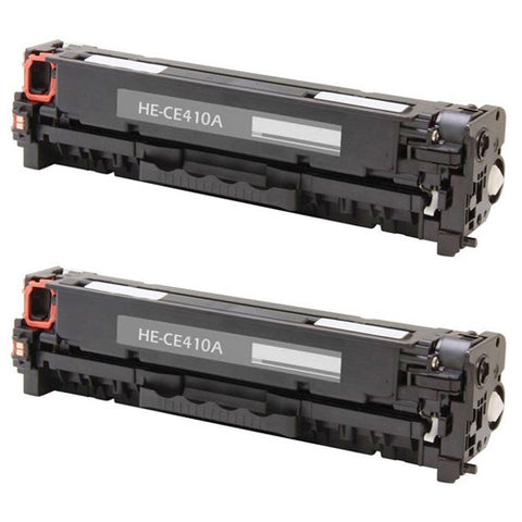 Amsahr HP M351, MFP M375, M451, MFP M475, CE410ABK Compatible Replacement Toner Cartridge - Includes TWO BLACK Cartridges.