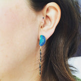 Katy models opal earrings