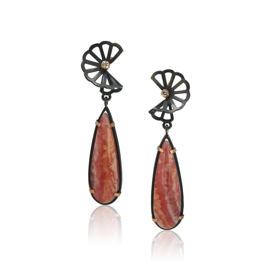 karin jacobson jewelry rhodochrosite earrings Living Coral Show