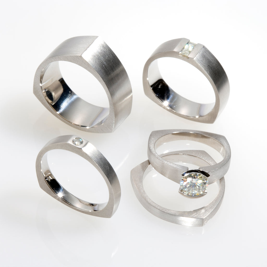 Karin Jacobson Jewelry Design Bergen Wedding Collection palladium Moissanite