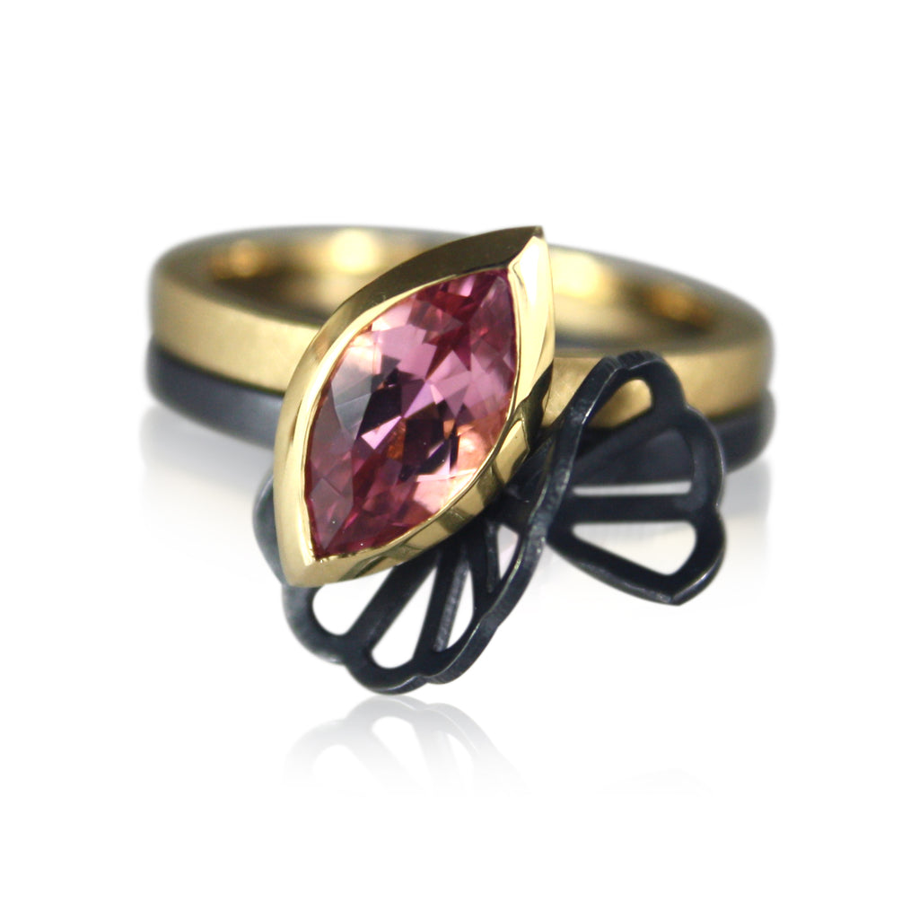 Karin Jacobson jewelry design gold and tourmaline ring