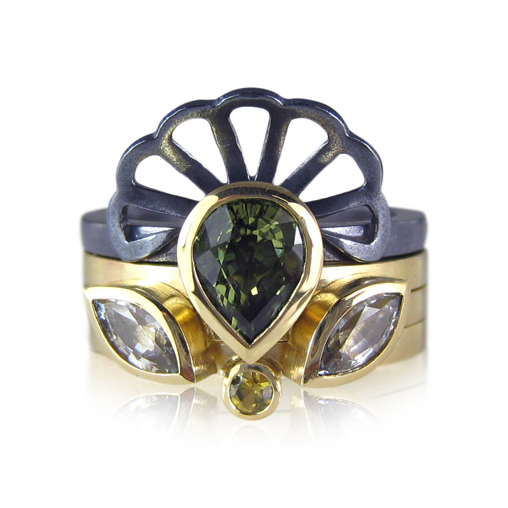 Karin Jacobson Jewelry Gemmi Origami sapphire stacking rings
