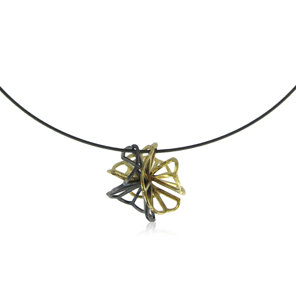 Karin Jacobson Jewelry Origami Collection triple cloud fold necklace