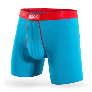 Boxer Hook Underwear Feel Cyan et Rouge