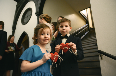 Lining up for the ceremony