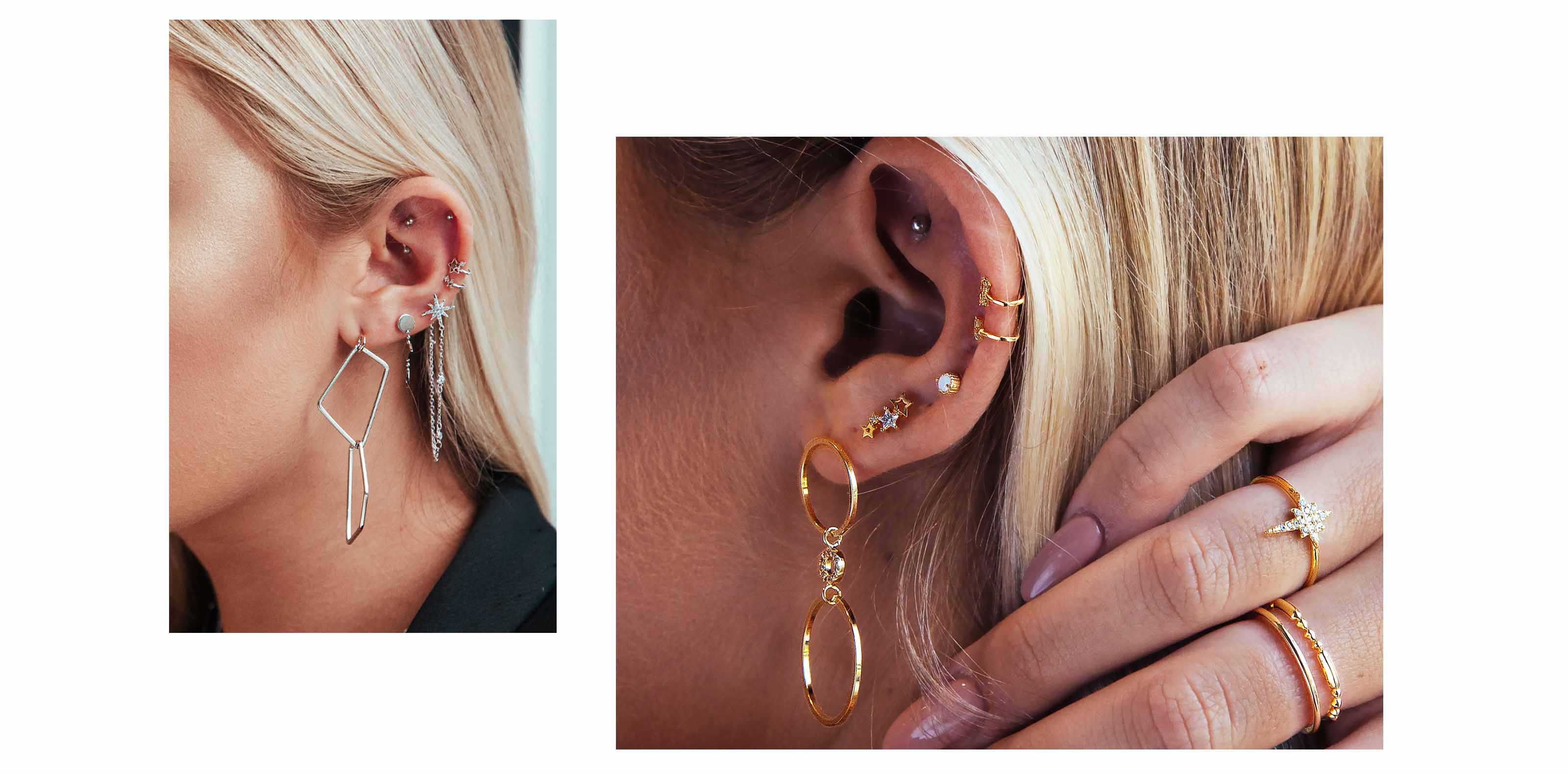 curated ear piercings