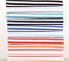 Preppy Stripes Stretch French Terry, Black-White