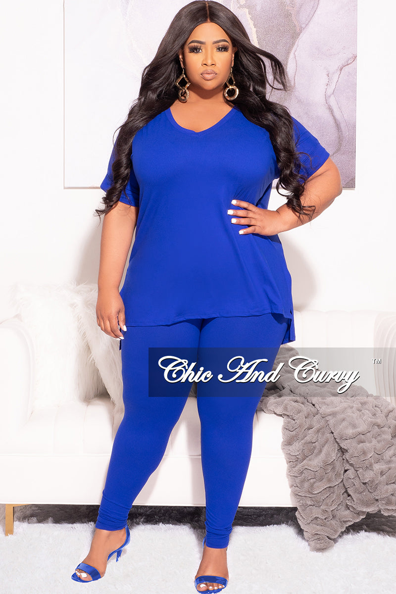 slette cilia Accor Final Sale Plus Size 2pc Tunic Top and Matching Legging Set in Royal B –  Chic And Curvy