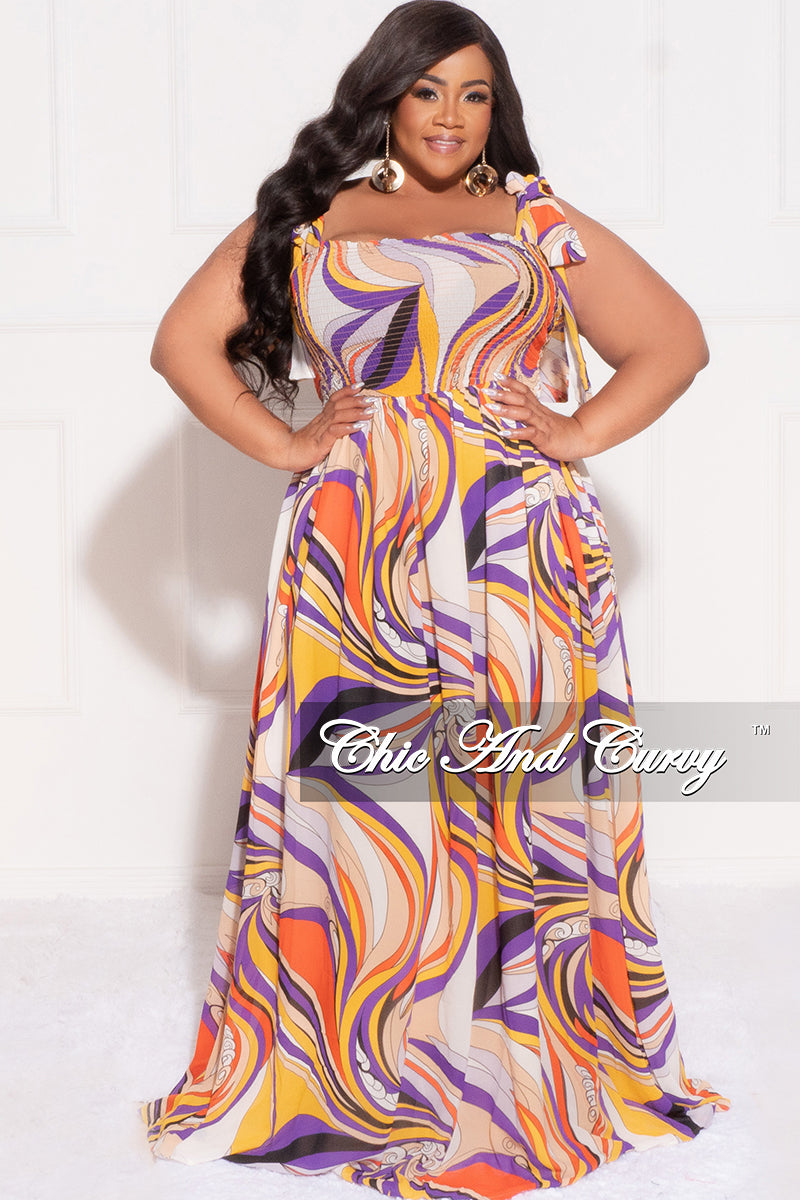 Final Plus Size Chiffon Maxi with Tie Shoulder Straps – Chic And Curvy