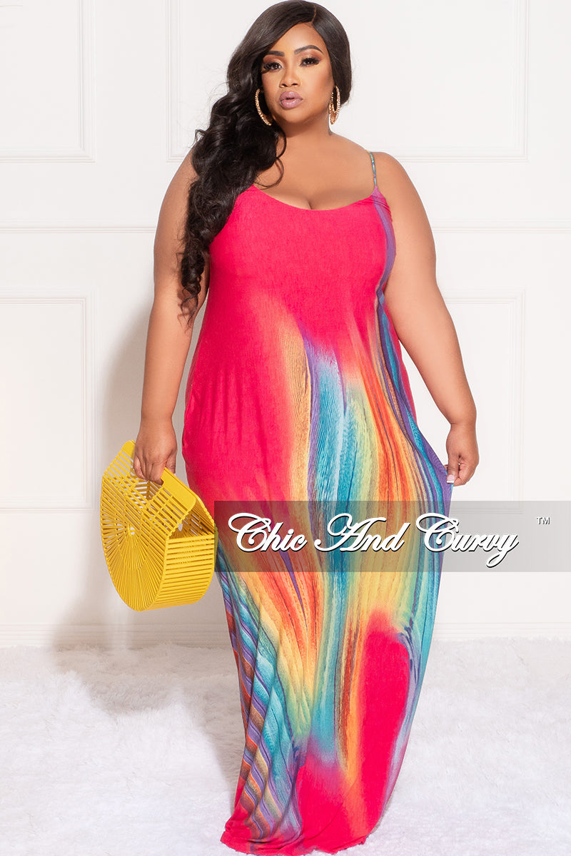 Final Sale Plus Tank Dress in Fuchsia Multi Color – Chic And Curvy