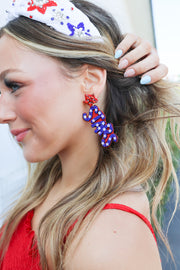 Stars and Stripes Beaded Earrings - Mohebina laemeh