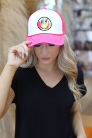 Lightning Smiley Face Trucker Hat - Mohebina laemeh