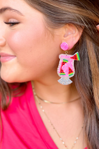 Watermelon Drink Earrings - Cenkhaber