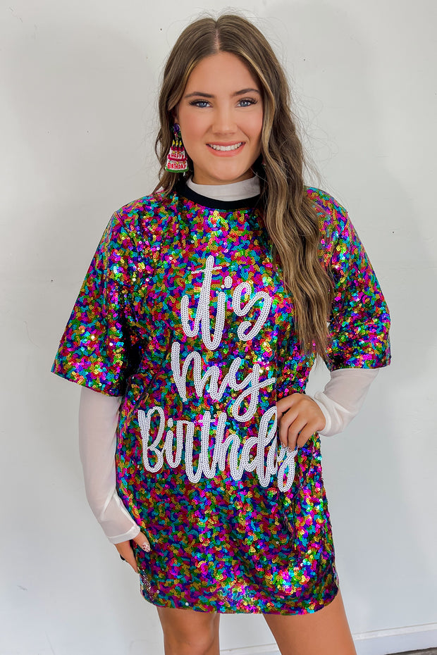 It's My Birthday T-Shirt Dress - Cenkhaber