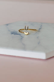 Heart Initial Ring: Gold - Cenkhaber