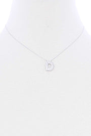 Rhinestone Initial Necklace - Cenkhaber