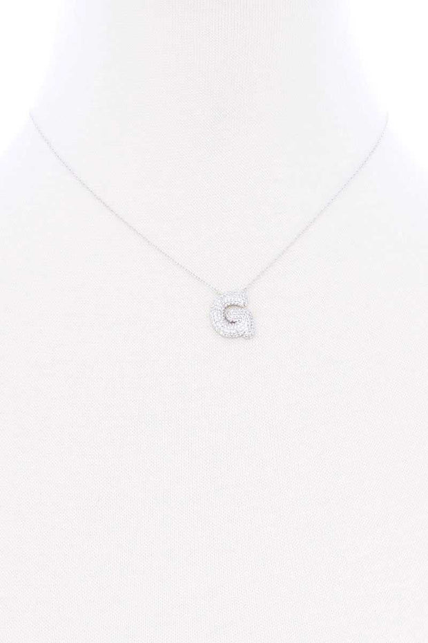 Rhinestone Initial Necklace - Mohebina laemeh