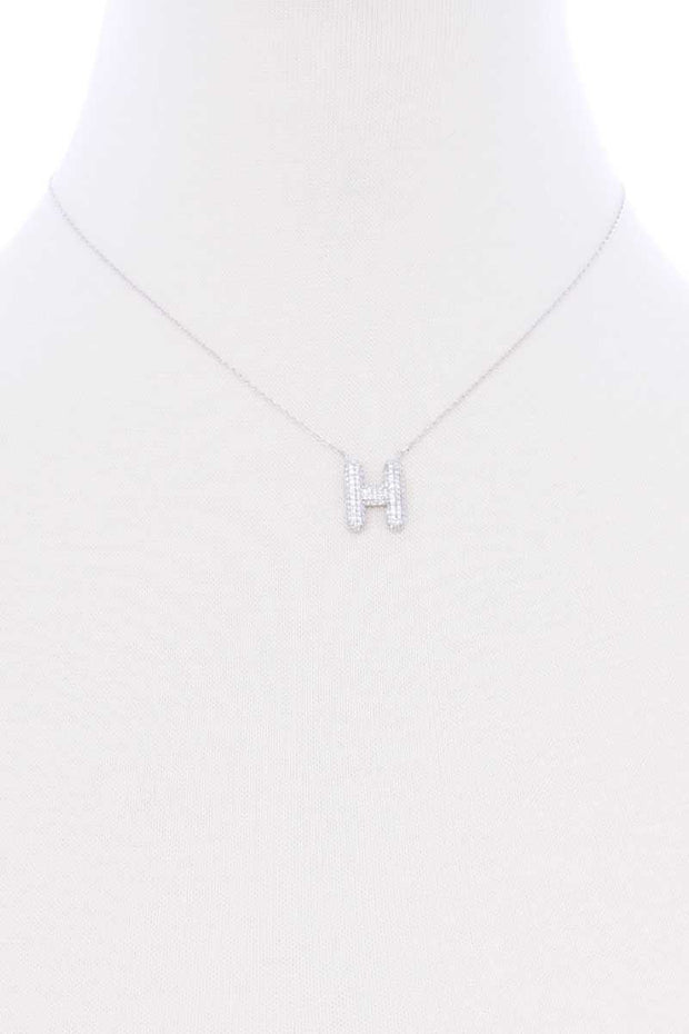 Rhinestone Initial Necklace - Mohebina laemeh