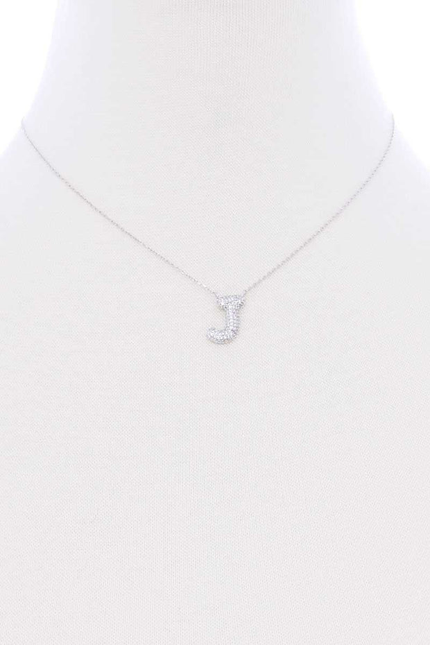 Rhinestone Initial Necklace - Cenkhaber