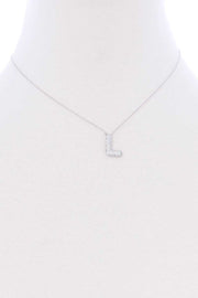 Rhinestone Initial Necklace - Mohebina laemeh