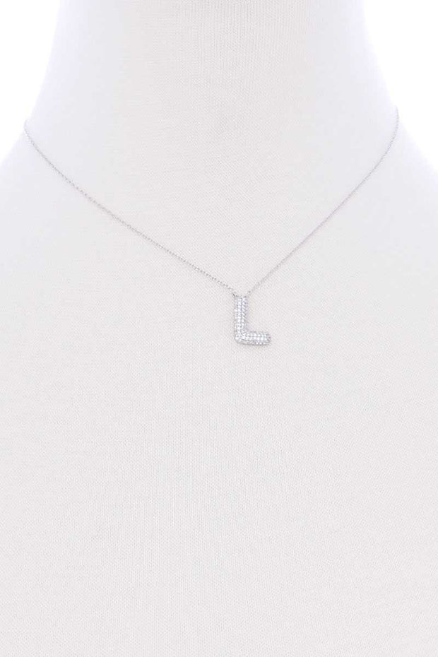 Rhinestone Initial Necklace - Cenkhaber