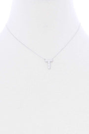 Rhinestone Initial Necklace - Mohebina laemeh