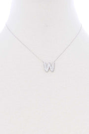 Rhinestone Initial Necklace - Mohebina laemeh