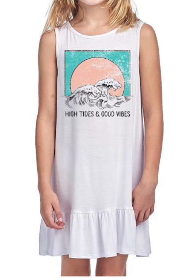 High Tides and Good Vibes Graphic Dress - Cenkhaber