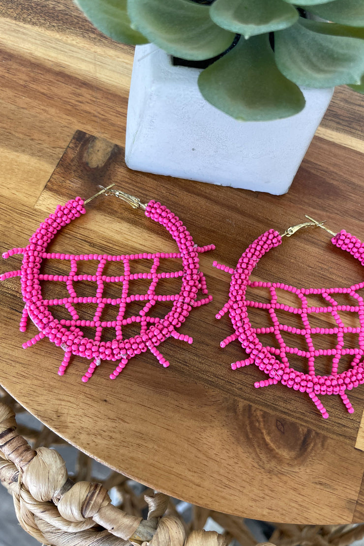 Stephanie Beaded Hoop Earrings - Cenkhaber