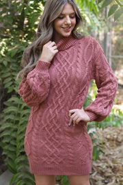 Lucky Break Sweater Dress: Mauve - Cenkhaber