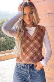 Rylie Plaid Sweater Vest - Mohebina laemeh