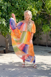 Watercolor Wishes Maxi Dress: Orange - Mohebina laemeh