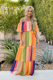 Watercolor Wishes Maxi Dress: Orange - Cenkhaber