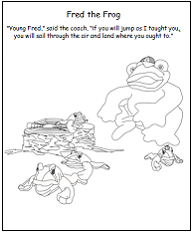 Baxter's Corner Coloring Page - Fred the Frog Coach