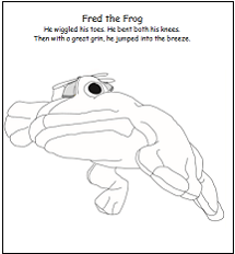 Baxter's Corner Coloring Page - Fred the Frog Jumping