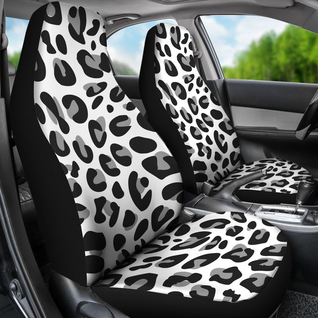 Snow Leopard Skin Print Universal Fit Car Seat Covers Jorjune 