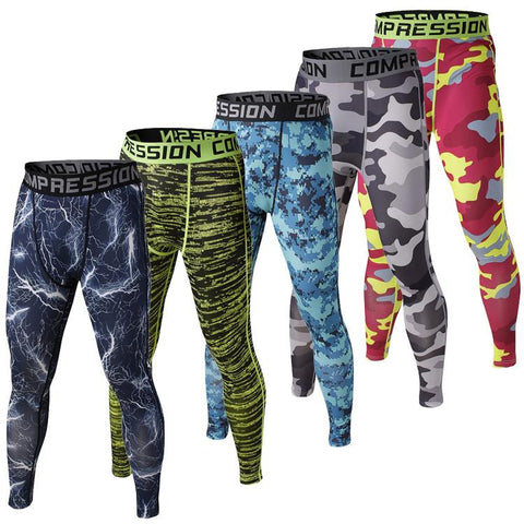 Men compression tights base layer skin pants cycling